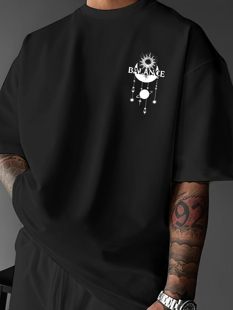 Star Pattern Printed Tshirt Trendy Street Style Fashionable Mens Clothing 100 Pure Cotton Suitable for Casual Outdoor Wear