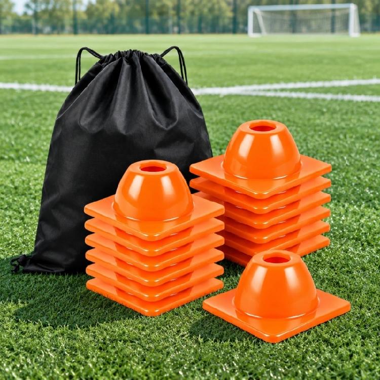 Stackable Agile Marker Cones, 12-Piece Soccer Training Set for Practice Border, Position Areas, Turn Point, and Drill Route