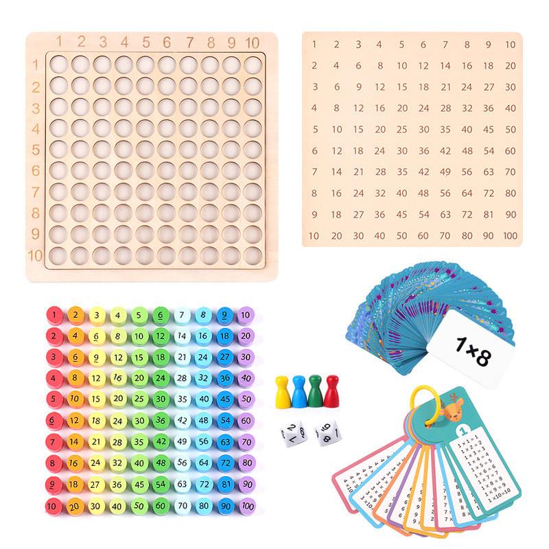 Multiplication Learning Kids Toy With Wooden Arithmetic Board For Classroom Use