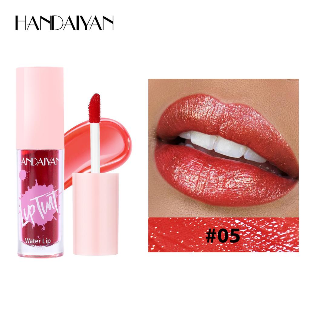 HANDAIYAN 2 in 1 Lippen-Tint Flüssig Lang anhaltend Feuchtigkeitsspendender Lipgloss Nicht verblassend 6 Farben Matt Lippenstift