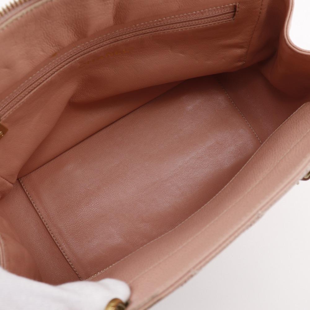 Chanel Matelasse COCO Mark Tote Bag A15688 Chain Tote Pink Caviar Skin Women Used
