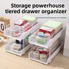 Storage Tray Desktop Storage Display Rack Removable Stationery/Toiletries 2 Layer Storage Shelf Plastic Space Save