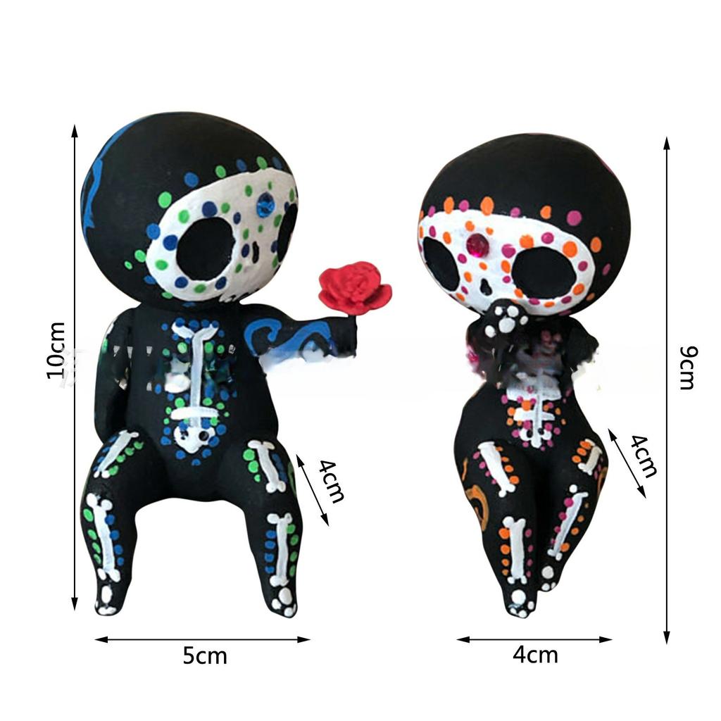 Sugar Skull Couple Statue Decoration, Sugar Skull Couple Figurine, Christmas gift, Stocking stuffers, Valentine's Day gift, girlfriend gift