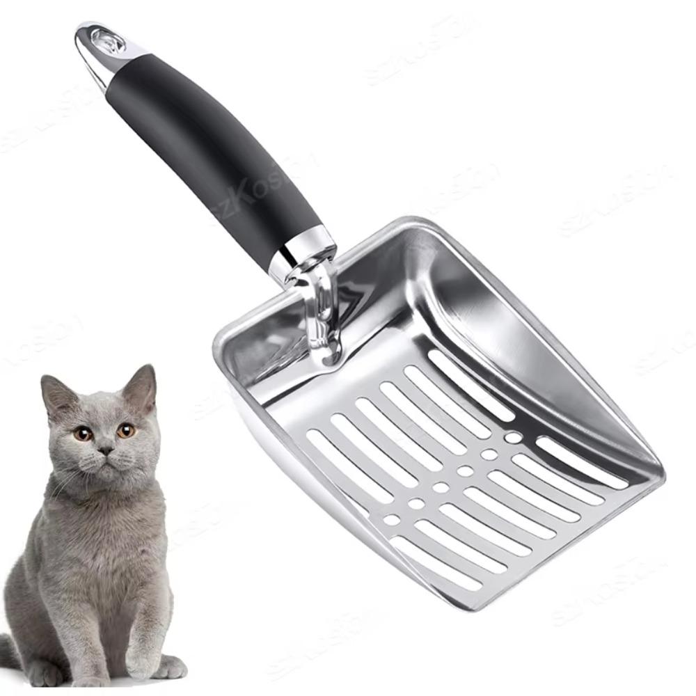 Stainless Steel Cat Litter Scoop Long Handle Pet Poop Shovel Pets Litter Shovel Pet Dogs