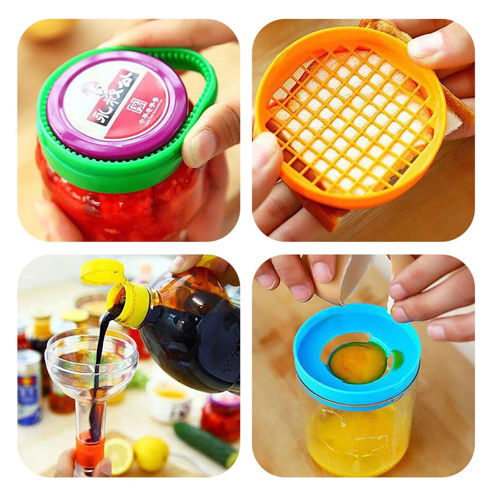8-In-1 Kitchen Tool Bottle Funnel Lemon Squeezer Grater Eggs Masher Cheese Grater Eggs Seperator Measuring Cup Can Opener