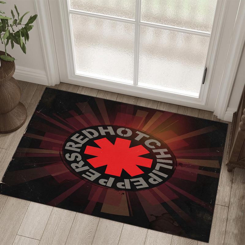 Red Hot Chili Peppers Design Crystal Velvet Carpet Cozy Non?Slip Printed Rug For Bedroom Living Room Entrance