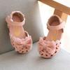 1 Pair Girl Sandals Sweet Bow Knot Soft Hollow-out Design Children Shoes for Summer