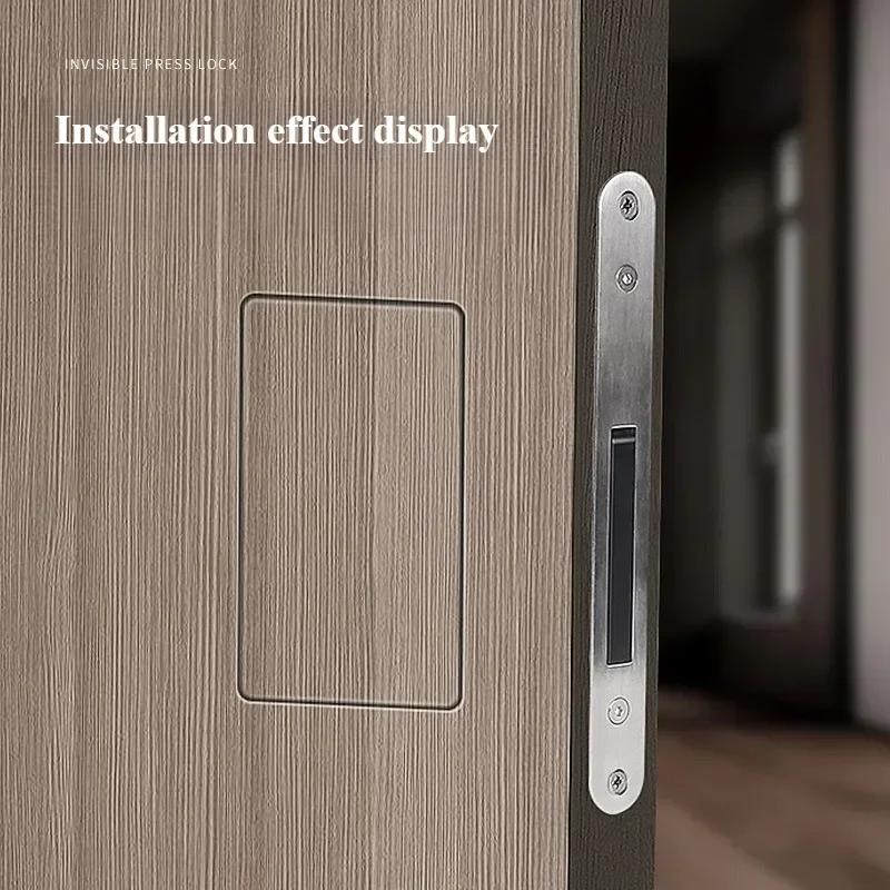 Invisible Room Door Lock Hidden Outward-opening Wooden Door Handle Magnetic  Handle Indoor Silent Secret Door Lock
