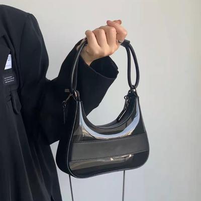 Fashion Texture Jelly Bag Women  New Underarm Bag Patent Leather Glossy Crossbody Bag High-End Pop Portable Small Square Bag
