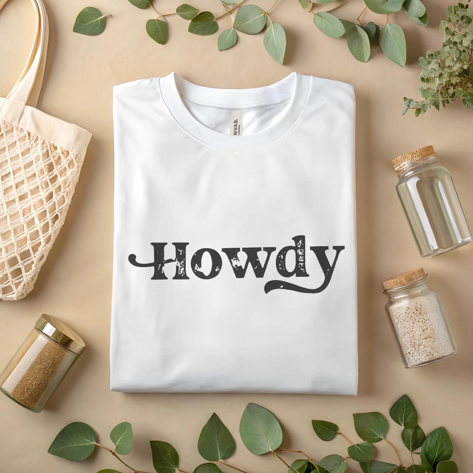 Howdy T-Shirt – Western Cowboy Graphic Tee A486 S