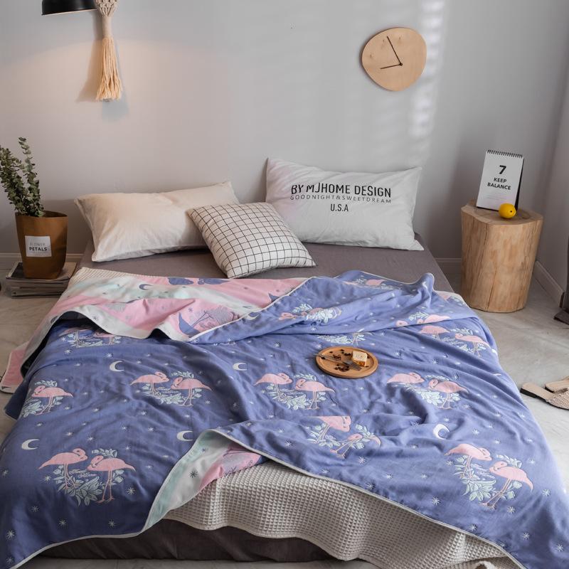 The New Cotton Six-layer Gauze Towel Quilt Is A Single Double Air Conditioning Blanket, A Cotton Sofa Towel, A Four-season Lunch Break Blanket