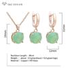 Fashion Classic Round White Green Opal Drop Earrings Jewelry Sets For Women Girl Wedding Party Elegant Pendant Necklace