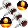 Universal Classic Chrome Metal Motorcycle Turn Signal Indicator Light Lamp Bulb For Harley Cafe Racer