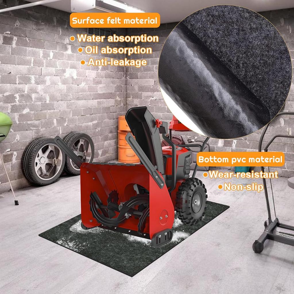 3X4ft Snow Blower Mat,Absorbent Snow Blower Floor Mat with Adhesive Backing for Garage