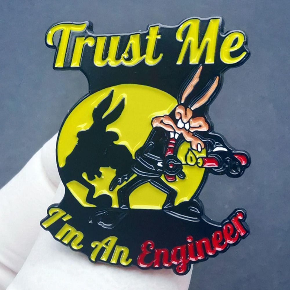 Lapel Badge Brooch Pin Engineering Cost Control Brooch English Letters Brooch  Clothes Pins