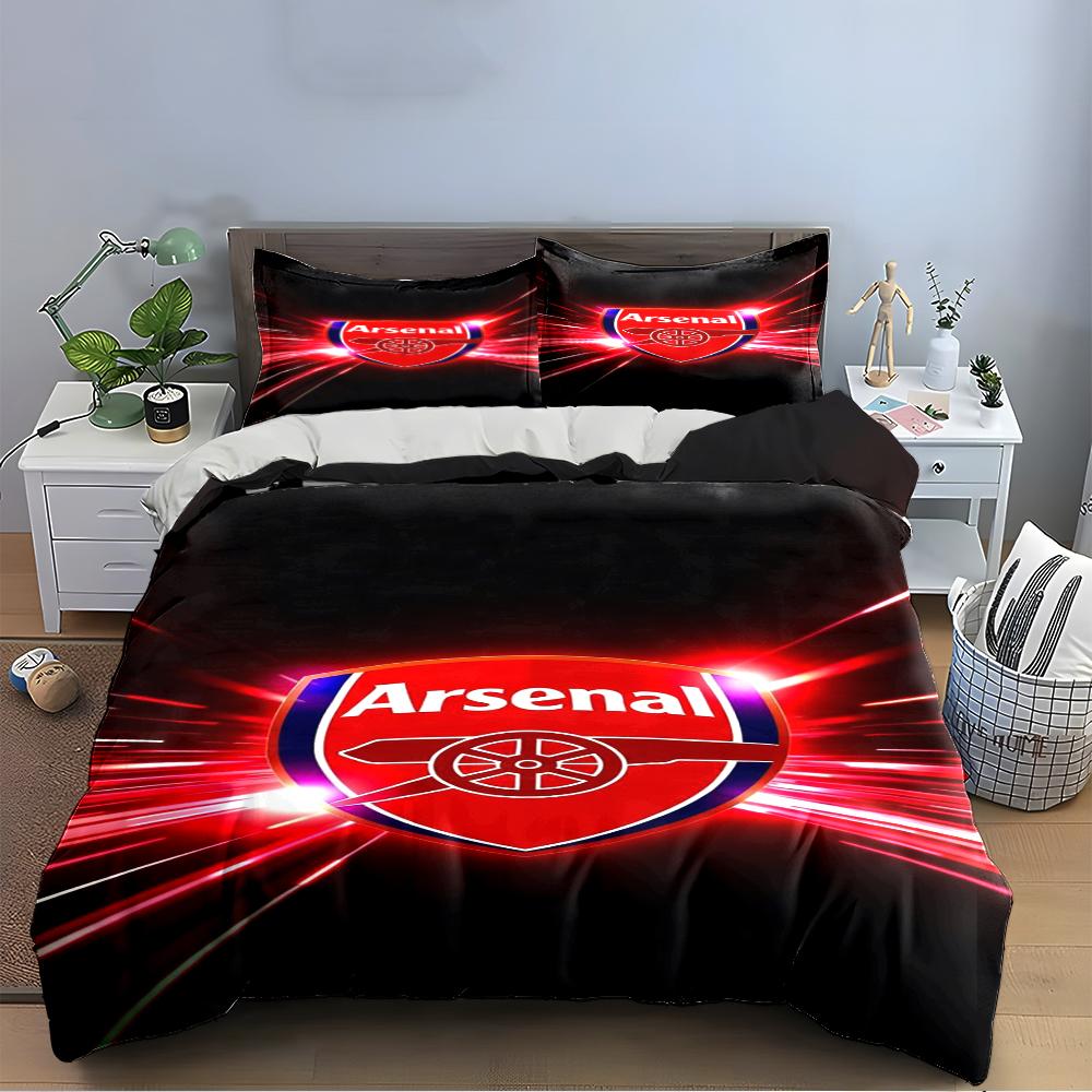 Arsenal Theme Bedding Set Bedding Set (1 Duvet Cover, 2 Pillowcases, Duvet Not Included)