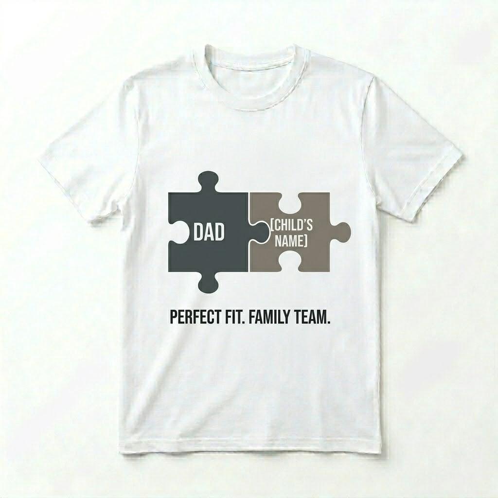 Custom Dad Shirt Personalized Name Puzzle Piece Family Team Gift for Dad Men Unisex T-Shirt S