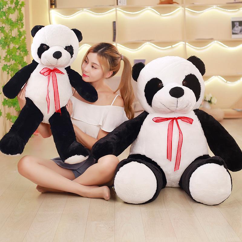 Black And White Giant Panda Bear Doll Plush Toy Large Sleeping Pillow Hug Bear Rag Doll Birthday Gift