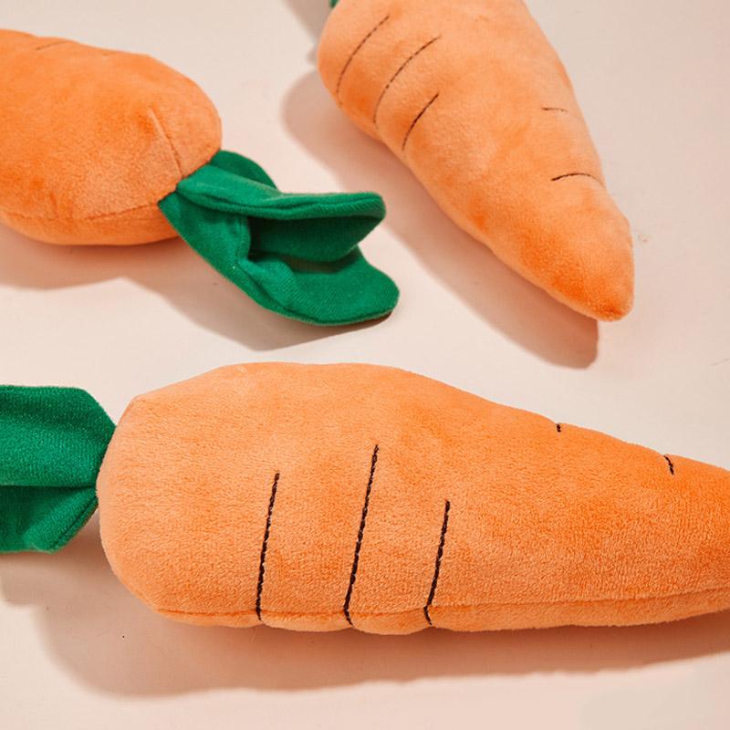 Pet Dog Toy Carrot Plush Toy Vegetable Chew Toy Pet Sound Playing Toy Accessories Dog Toy for Small Medium Large Dogs Universal
