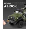 1/24 Alloy Sword Toothed Tiger Explosion Proof Car Model Diecast Police Armored Off-road Vehicles Car Model Sound Light Toy Gift