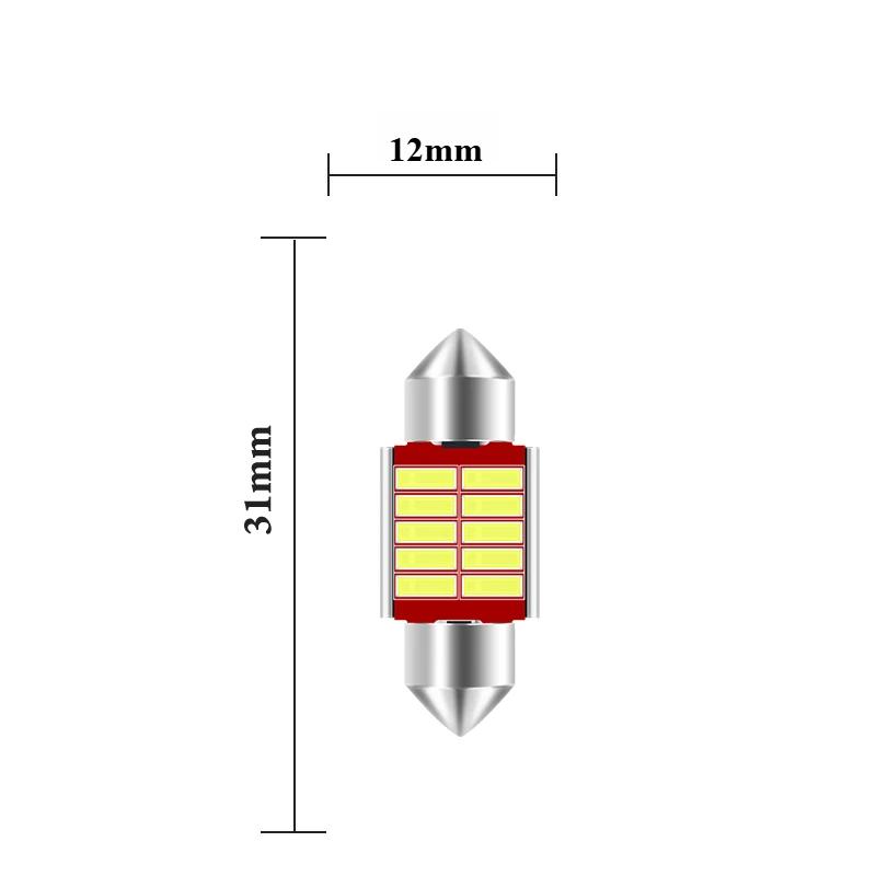 10pcs Car LED Reading Bulb 31mm 36mm 39mm 41mm C5W C10W Super Bright 4014 SMD Canbus Error Free Auto Interior Doom Lamp