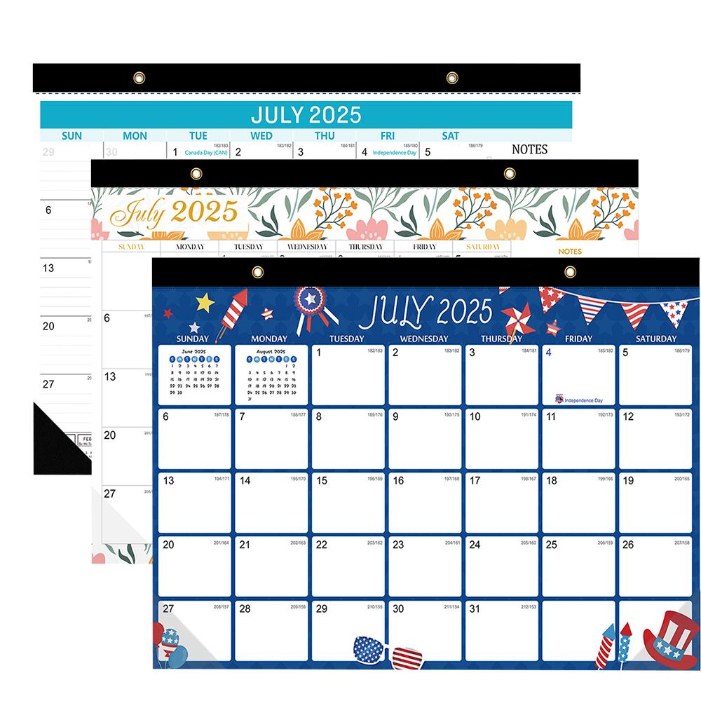 Jul 2025 - Dec 2026 18-Month Large Desk Large Ruled Blocks, Clear Plastic Cover Perfect for Home School and Office Organization