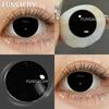 FUNSACHY 2pcs Blind White Contact Lenses for Cosplay Colored Black Contact Lens Red Color Eye Makeup for Halloween Beauty Pupils