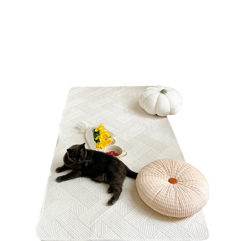 Pure Cotton Nordic Simple Cotton Washed Cotton Floor Mat Household Living Room Carpet Bedside Mat Tatami Mat