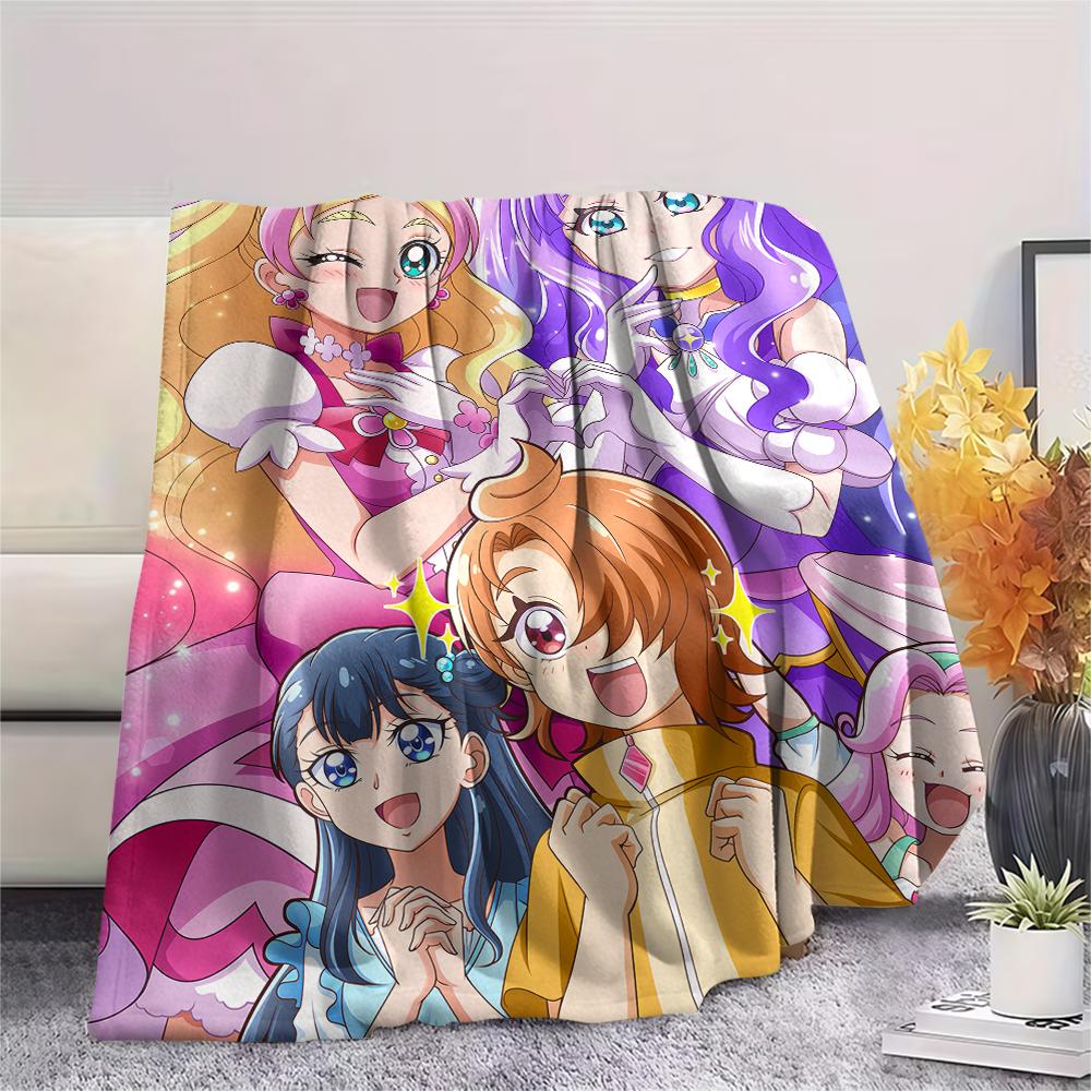 Pretty Cure Best Friends pattern Flannel Blanket, High quality Comfortable for All Seasons, Home Decor, Warmth and Comfort, Perfect for Gifts.