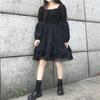 Frauen Spitze Rüschen Lolita Kleid Herbst Mädchen Langarm Mini Kleider