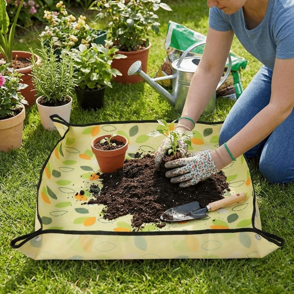 Thickened Planting Mat Foldable Potting Mat Gardening Accessory Gardening Mat Green Plants