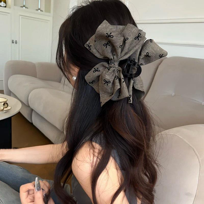 Acrylic fabric bow grab clip large hair volume shark clip gentle atmosphere hairpin hair accessories