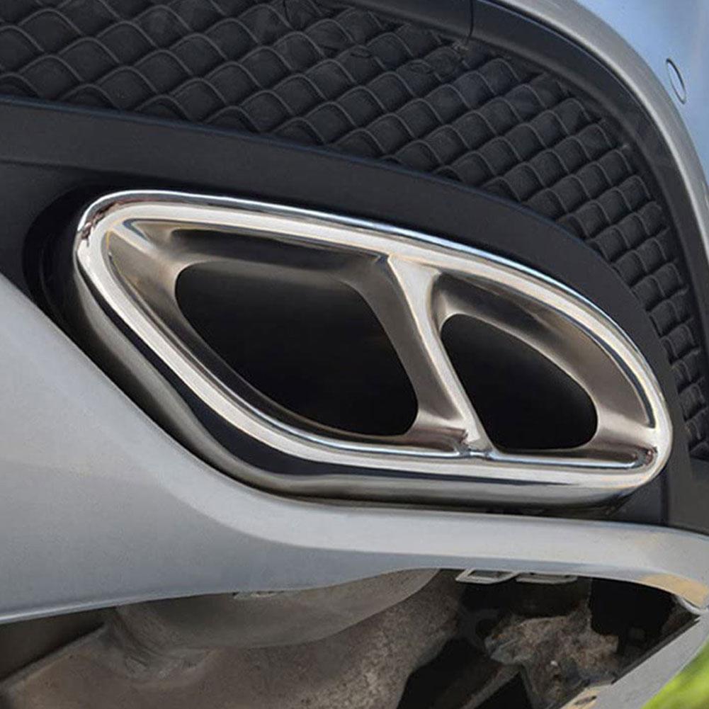 2pcs Stainless Steel Exhaust Pipe Cover Trim Parts Are Suitable for Mercedes Benz A B C E GLC GLE Class W176 W246 W205 W213 AMG