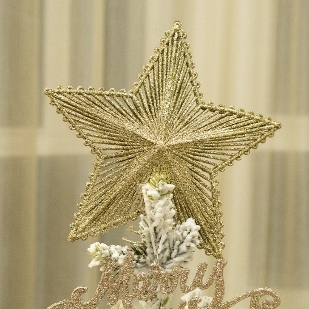 Shining Tree Topper Stars Five-pointed Star Christmas Tree Ornaments  New Year