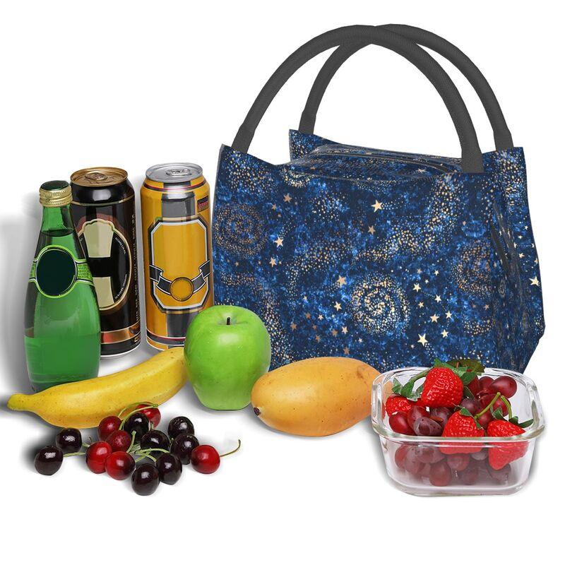 Space Galaxy Constellation Zodiac Star Thermal Lunch Bag Reusable Waterproof Insulated Lunch Box for Work School Travel Picnic