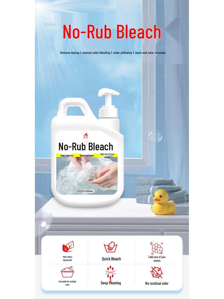 No-Rub Bleach for Whites: Stain Remover, Color Restorer, Anti-Yellowing, Clothes Whitener.