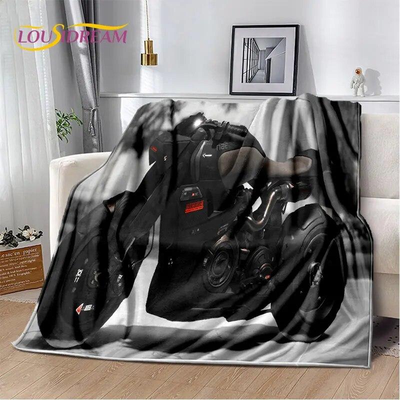 3D Cyberpunk Concept Motorcycle Cartoon Soft Plush Blanket,Flannel Blanket Throw Blanket for Living Room Bedroom Bed Sofa Picnic