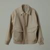 Nayro Belted Leather Blouson Cream