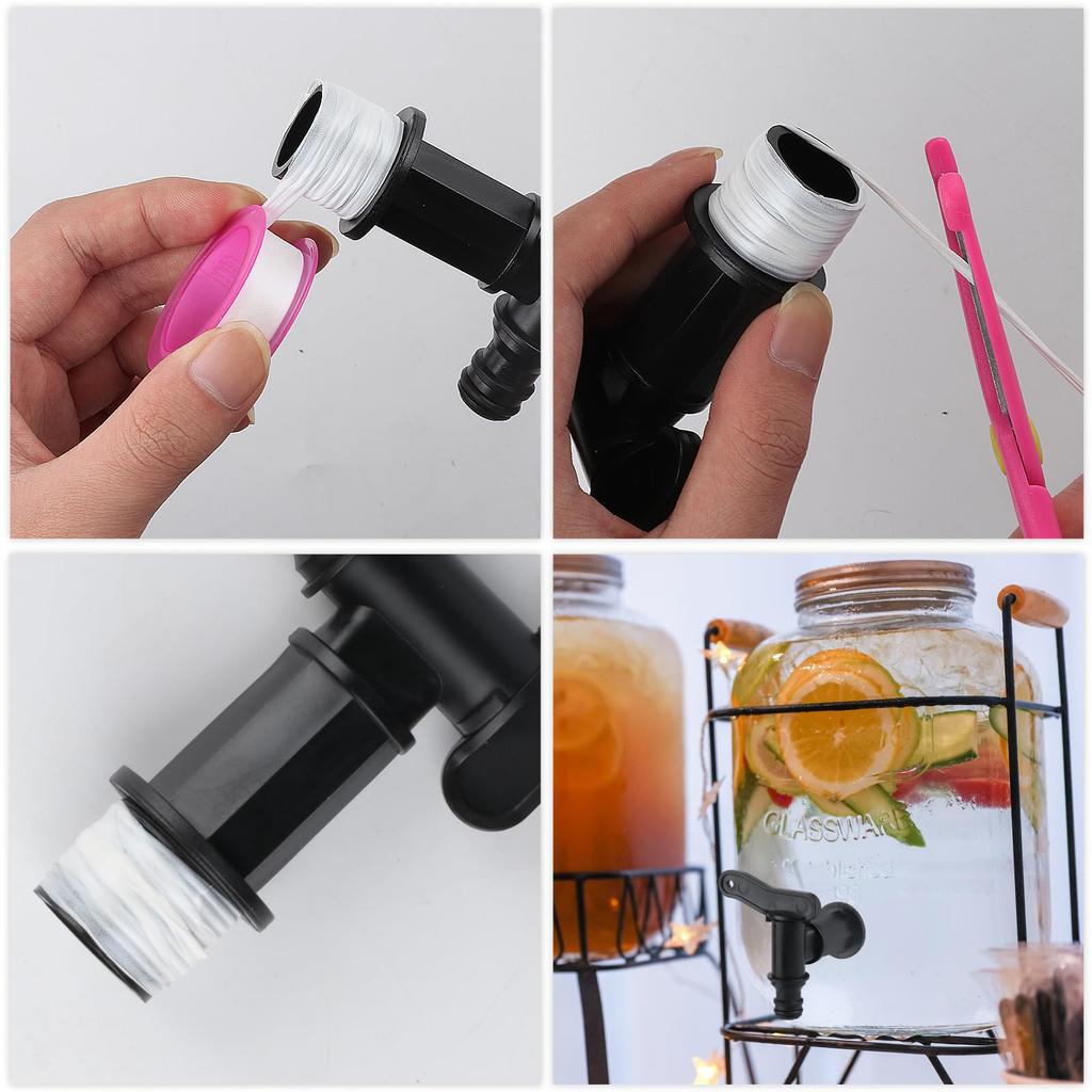 2Pcs Tank Tap Adapter Replacement Water Tap with Brass Nut 3/4in Water Butt Tap Coarse Thread Garden Water Tanks Faucet