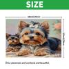 4/6pcs Rectangular Placemats - 12X18 Inch Cartoon Yorkshire Terrier Table Mats with 2D Element Design