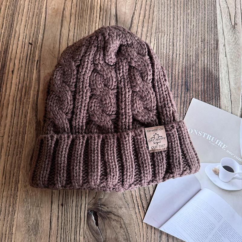 Beanie Wool Winter Hat Thick Knitted Cap Windproof Casual Accessory Fashion