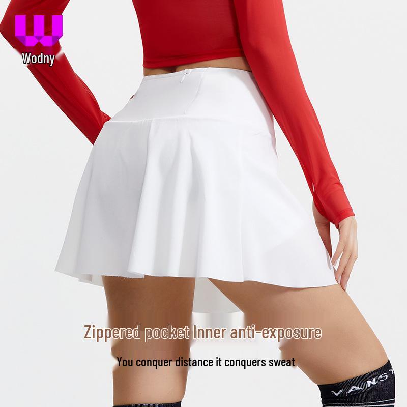 

Women s High Waist Quick-Dry Running Skirt with Pockets and Elastic Anti-Exposure Shorts. M (48-53 kg)
