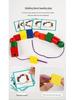 Montessori Wooden Toy: Geometric Shape Beading & Stacking Column for Baby's Focus & Shape Recognition