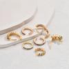 7pcs Bohemia Colorful Crystal Zircon Stud Earrings For Women Luxury Copper Ear Cuff Without Piercing Earring Party Charm Jewelry