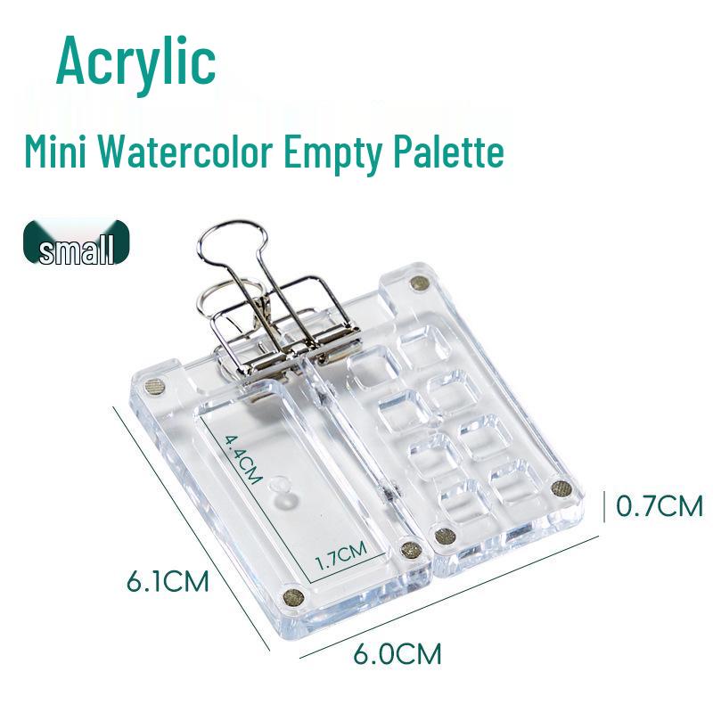 Прозрачная акриловая мини-палитра для акварели - Портативная разделенная коробка для рисования в путешествии