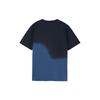 Li Ning Sports Basketball Series SS21 Paris Fashion Week Logo Print Color Block Round Neck Short Sleeve T-Shirt Men Tops Black Blue AHSR951-4