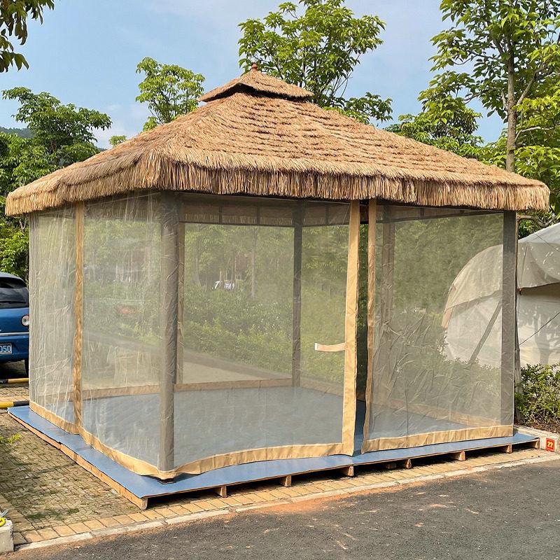 JINGGENG Outdoor Thatch Roof Gazebo