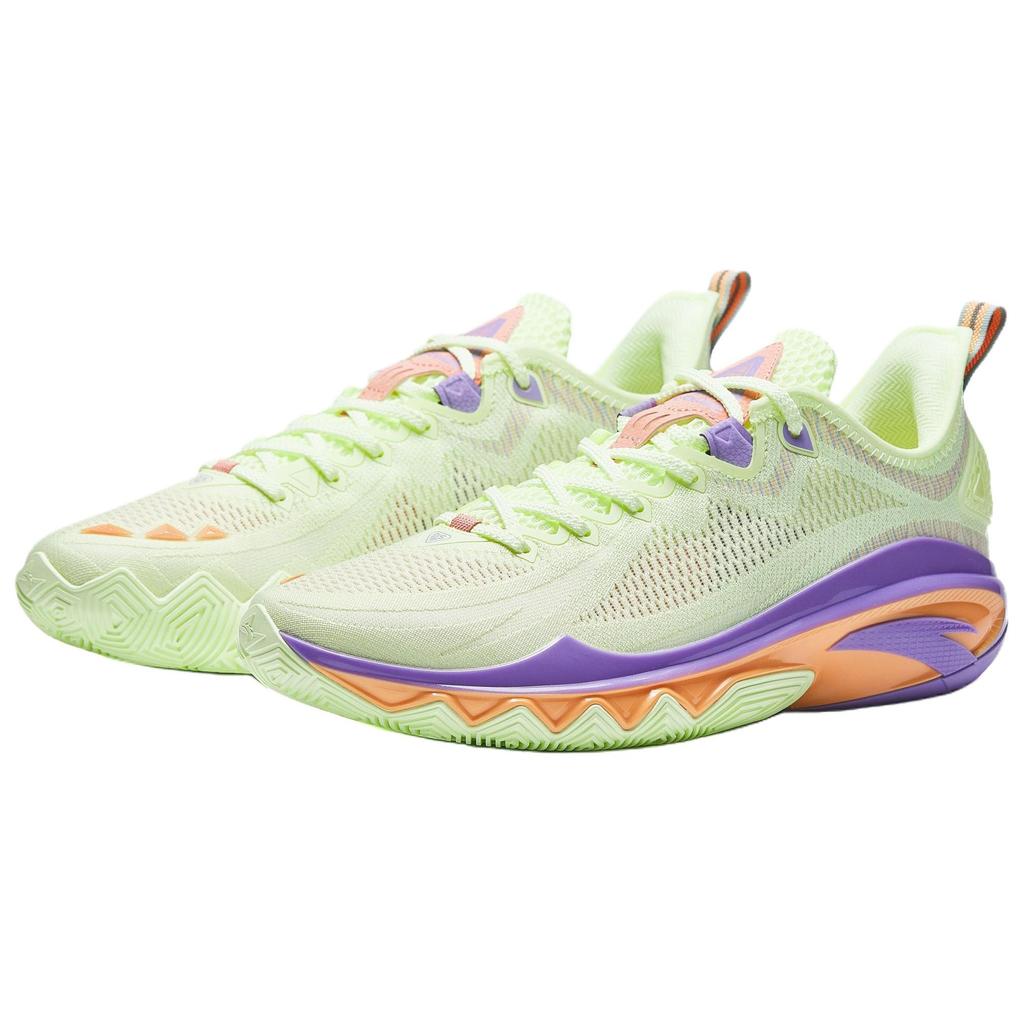 Anta Swagger 2 Cushioning Abrasion Resistant Rebound Low top Basketball Shoes Men's Green Purple 912531106-3