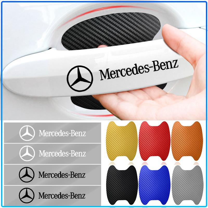 AABIG1 Car Door Sticker Carbon Fiber Scratches Auto Handle Protection Film Emblem For Mercedes Benz W205 W177 W212 W213 W221 W220 W176