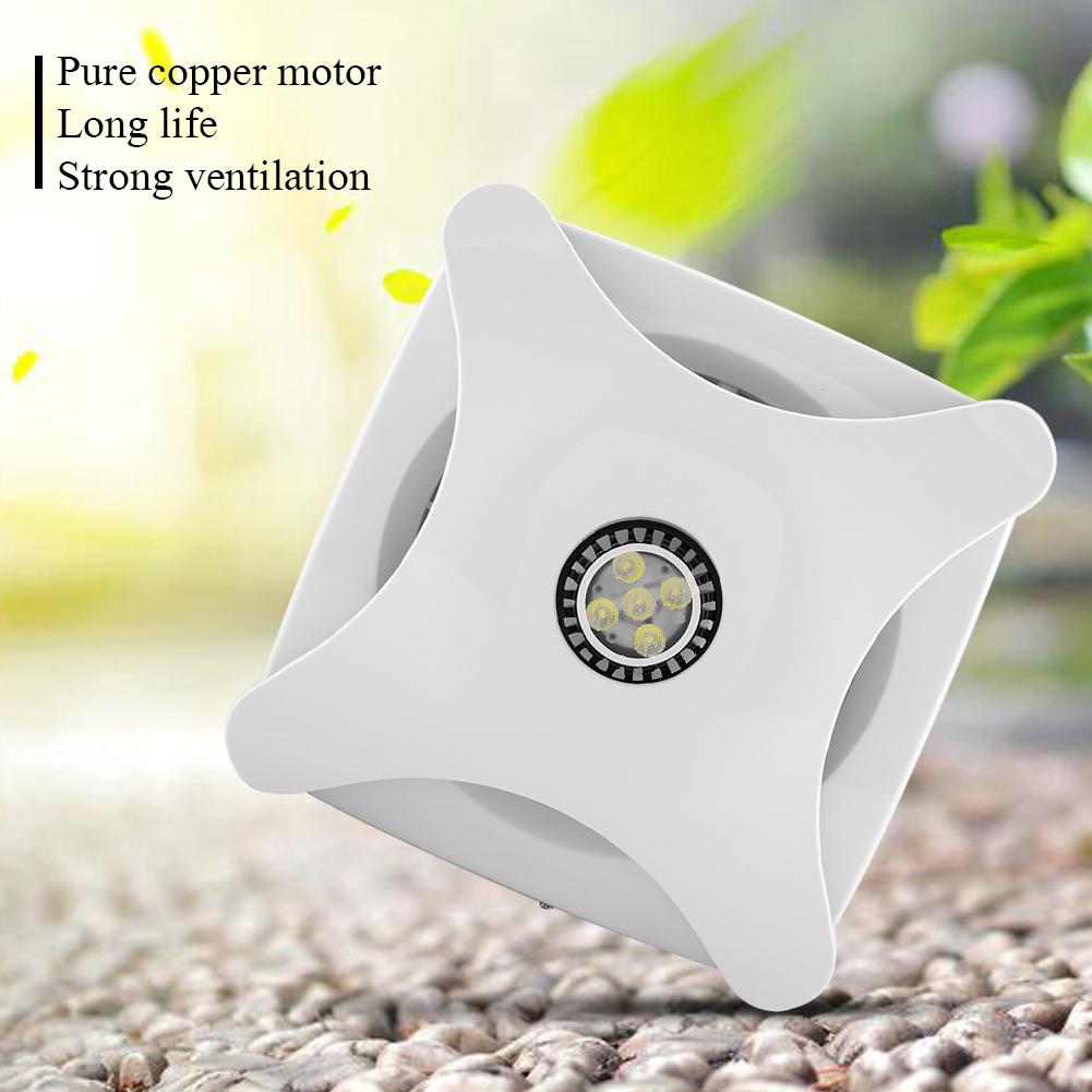 Ventilador Exaustor de Ventilação Doméstica com Luz LED Montar na Parede Banheiro